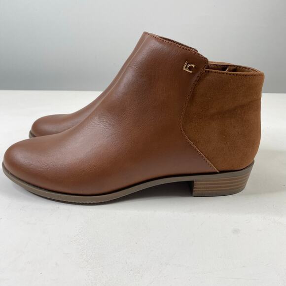 Liz Claiborne Roycen Cognac Brown Ankle Boots Sz 8 - Picture 3 of 8